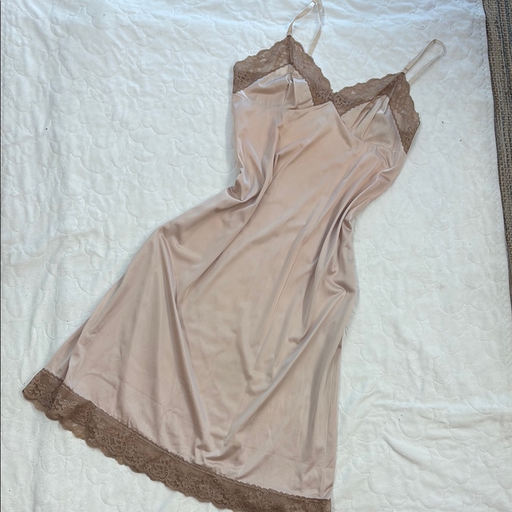 Vintage Lace Trim Slip Dress